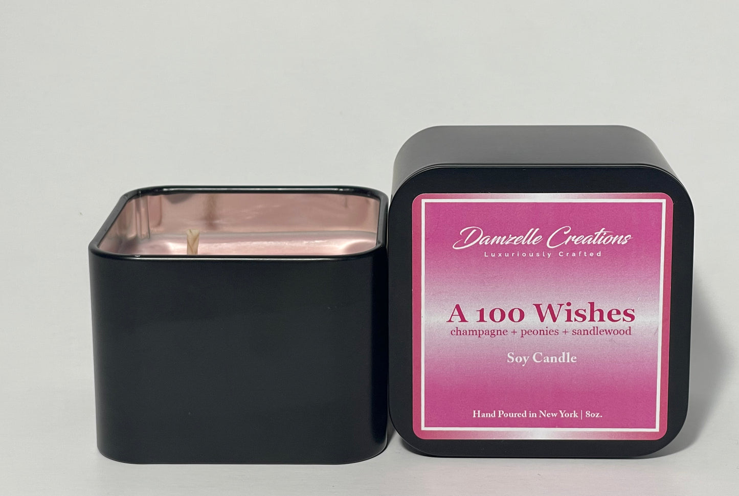 ST- Square Tin - A 100 Wishes - 2-wick candle