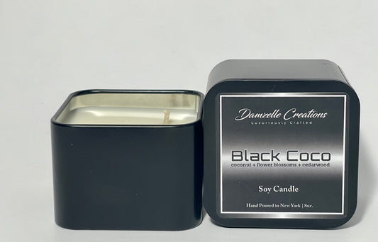 ST- Square Tin - Black Coco 2-Wick Candle