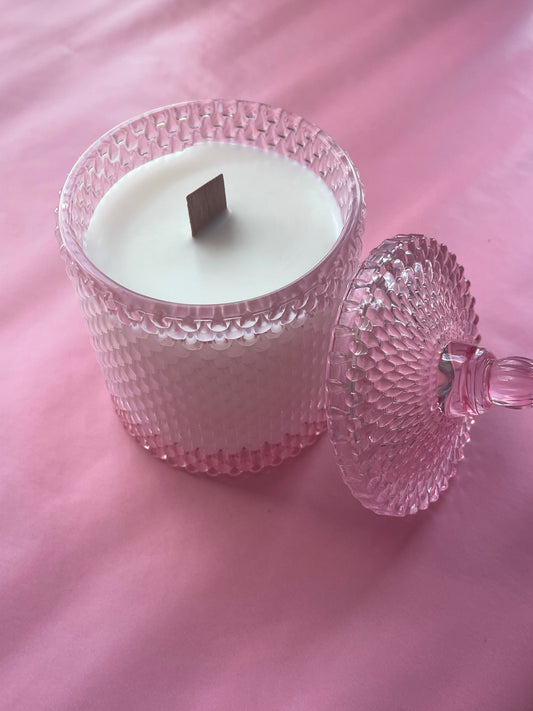 Pink Cleo Glass Candle